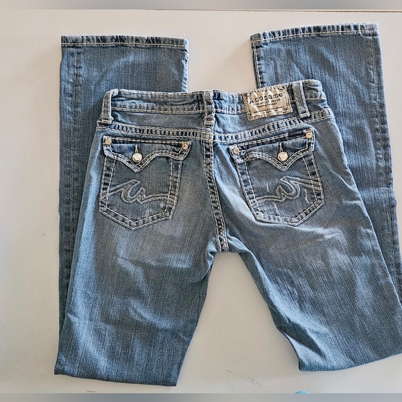 🌺Anoname Joelle Boot Distressed Denim Jeans - Picture 2 of 6